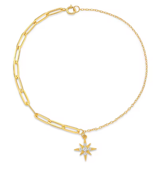 Half Linked Drop North Star Bracelet