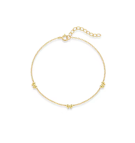 Triple Golden Bows Bracelet