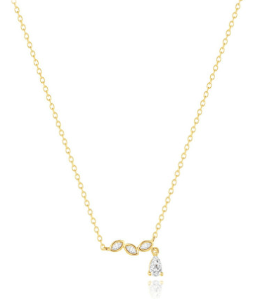 Triple Marquise Drop Teardrop Necklace