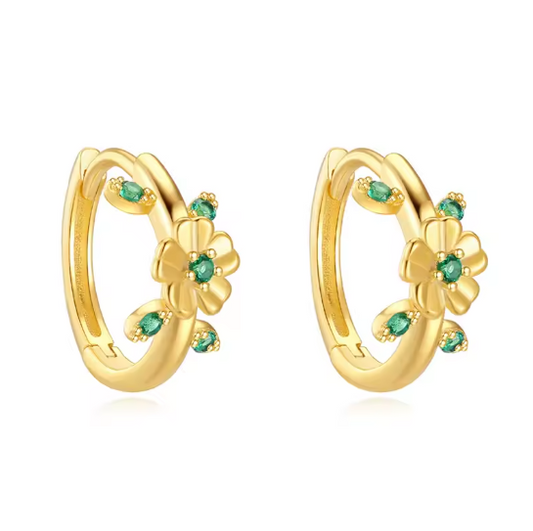Green Bloom Hoops