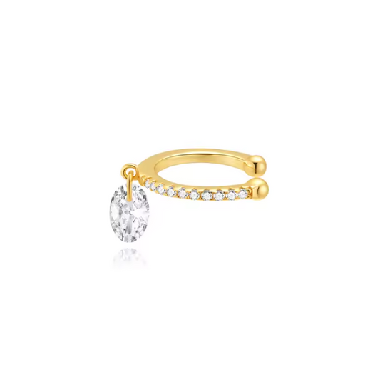 Drop Oval Pavé Earcuff