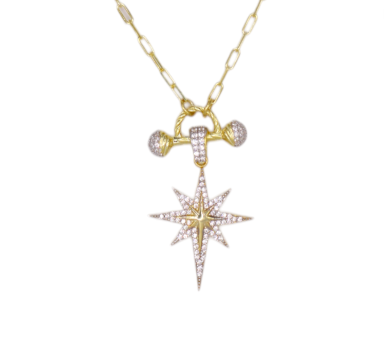Pavé North Star Link Necklace