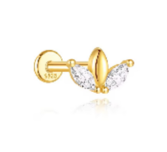 Bold Crystal Lotus Stud