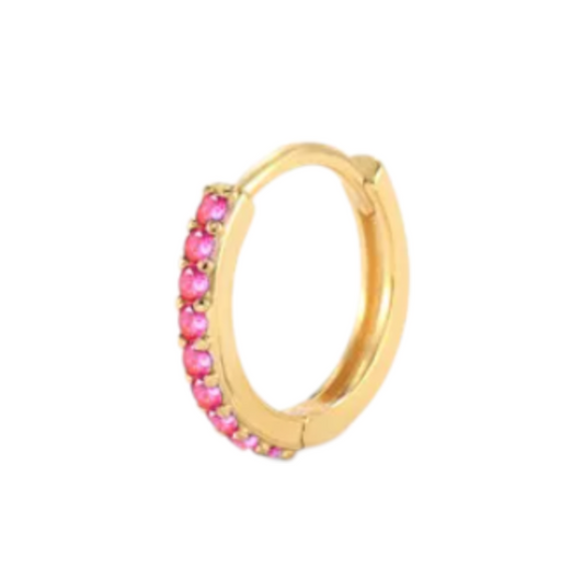 Colored Thin Pavé Hoop
