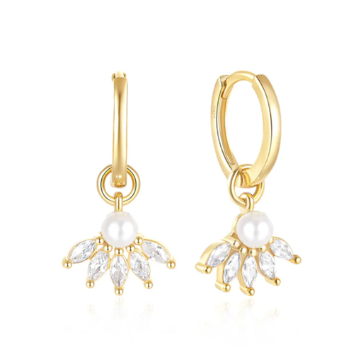 Blooming Pearl Hoops