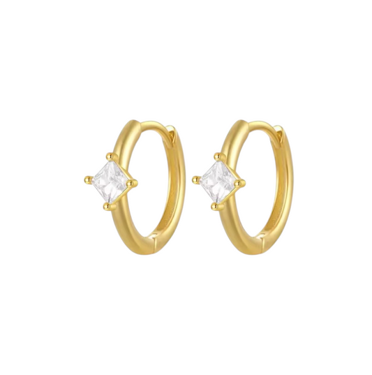 Rhombus Spark Huggie Hoops