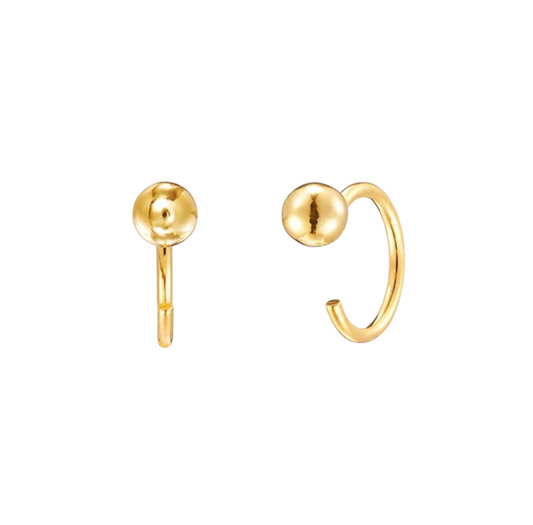 Golden Ball Hook Earring