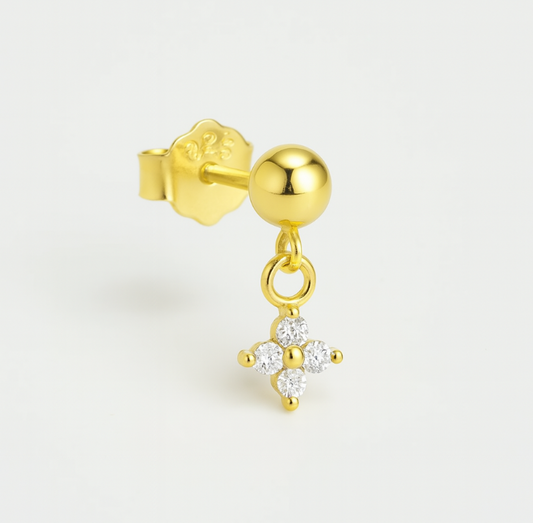 Golden Ball Dangling Flora Earring