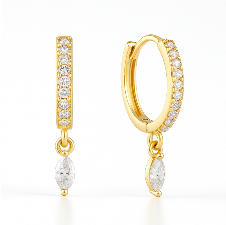 Drop Marquise Pavé Hoop