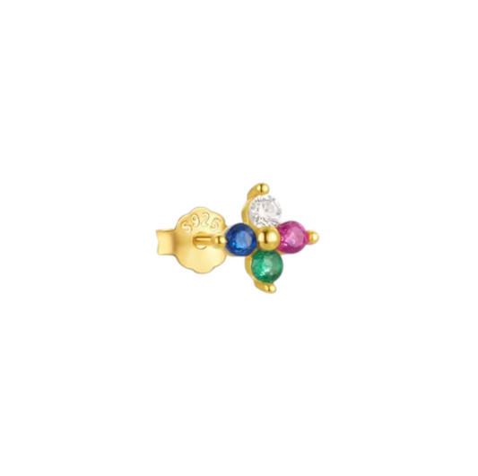 Colorful Four Petals Stud