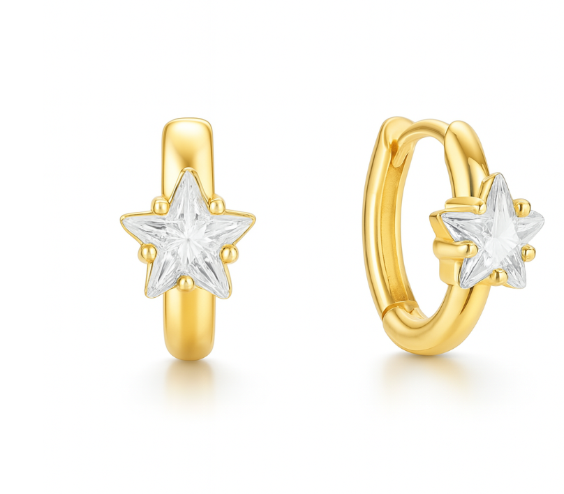 Shining Star Huggie Hoops