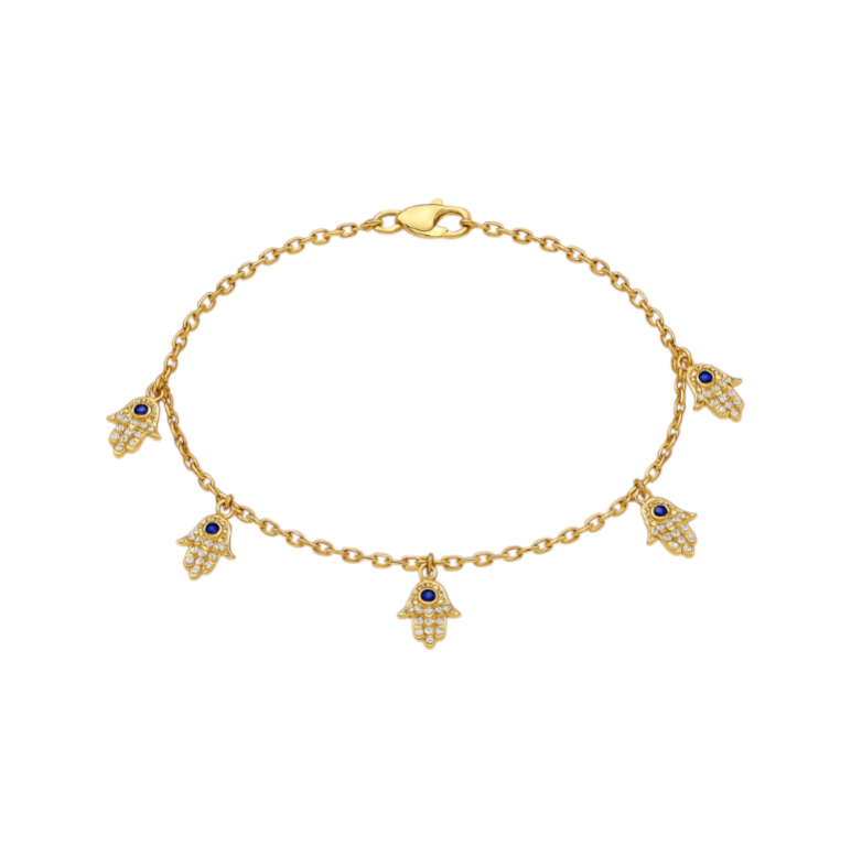 Dangling Pavé Kaff Eye Charms Bracelet