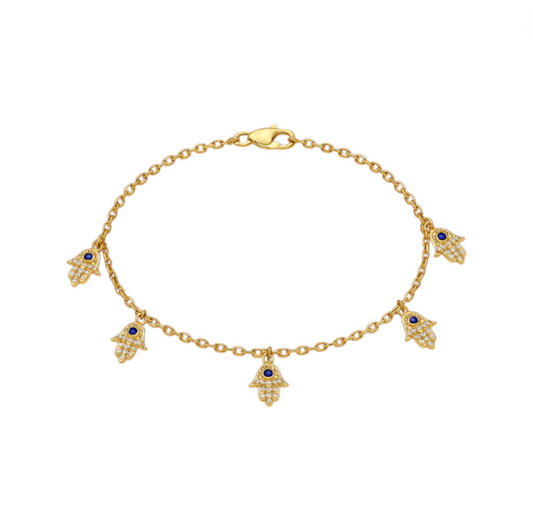 Dangling Pavé Kaff Eye Charms Bracelet