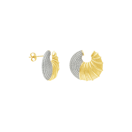 Pavé Bold Croissant Earrings
