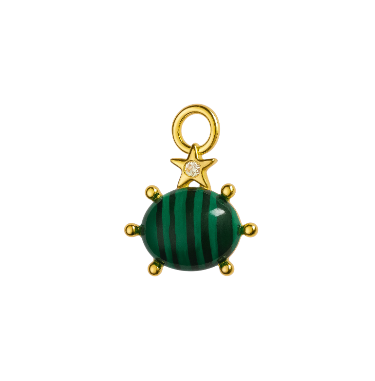 Oval Stone Star Charm