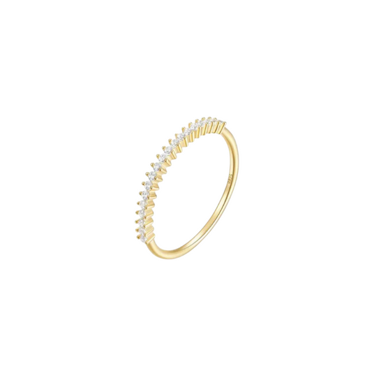 Multi Crystals Half Eternity Ring