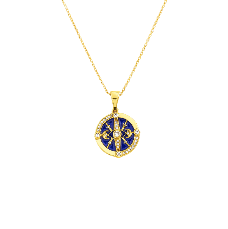 Blue Evil Eye Coin Pendant