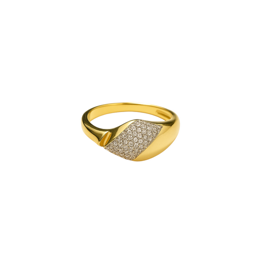 Pavé Leaf Bold Ring