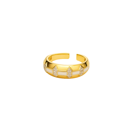 Spiked Enamel Dome Ring