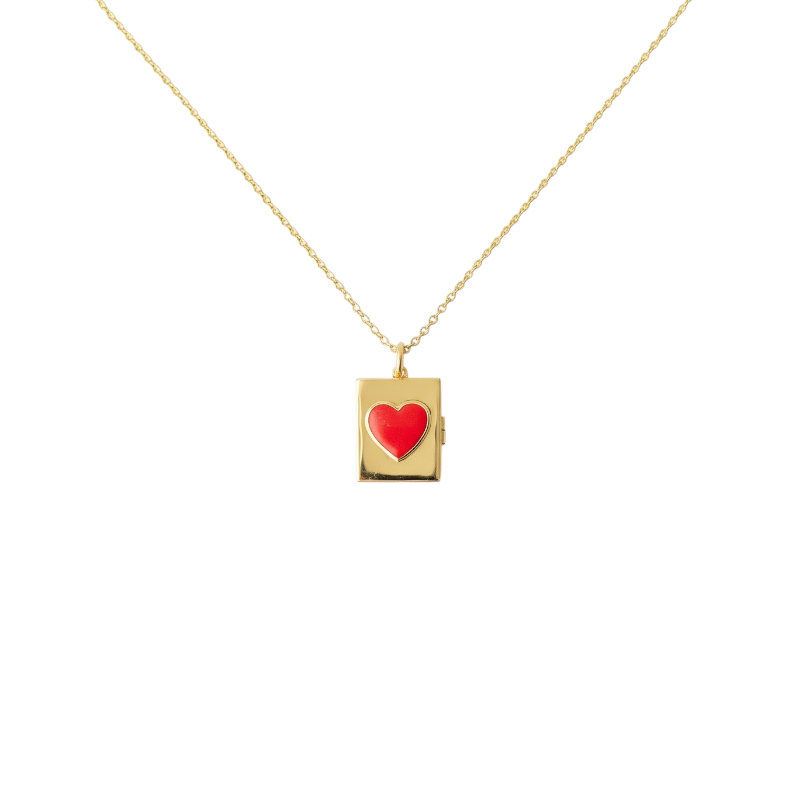 Red Heart Locket Necklace
