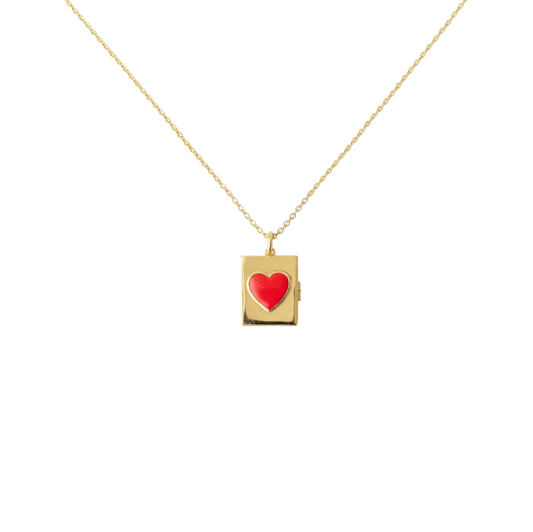 Red Heart Locket Necklace