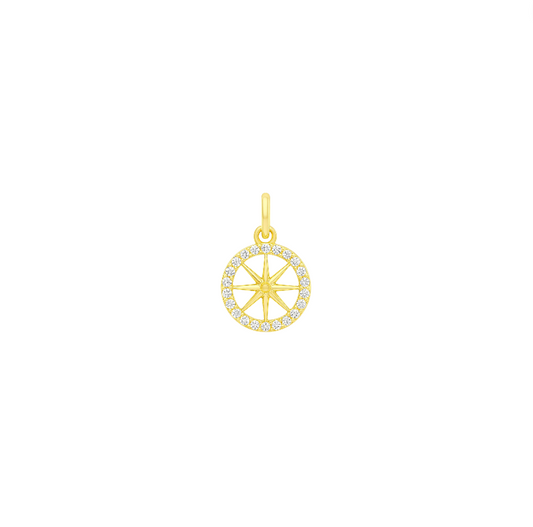 Pavé Circle North Star Charm
