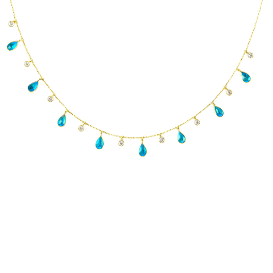 Dangling Pears & Circles Necklace