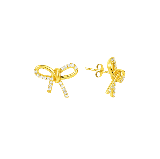 Pavé Bold Bow Stud Earrings