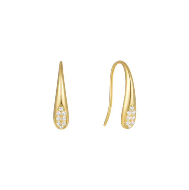 Long Bold Teardrop with Sparkles Earring