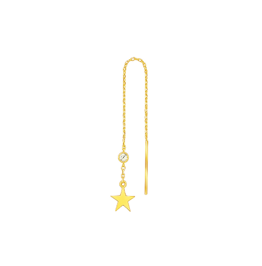 Circle Stone Star Threader Earring