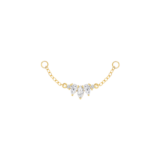 Triple Crystal Marquise Chain Connector