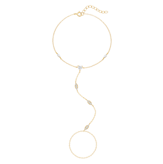 Crystal Heart Multi Marquise Handchain