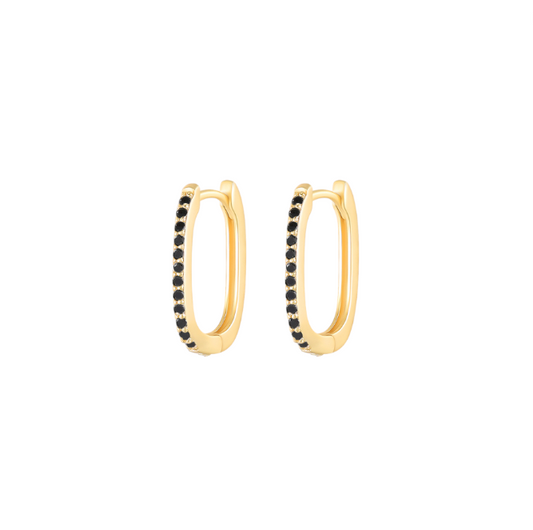 Thin Black Icon Pavé Hoops