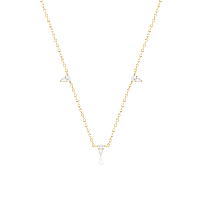 Triple Crystal Pears Necklace