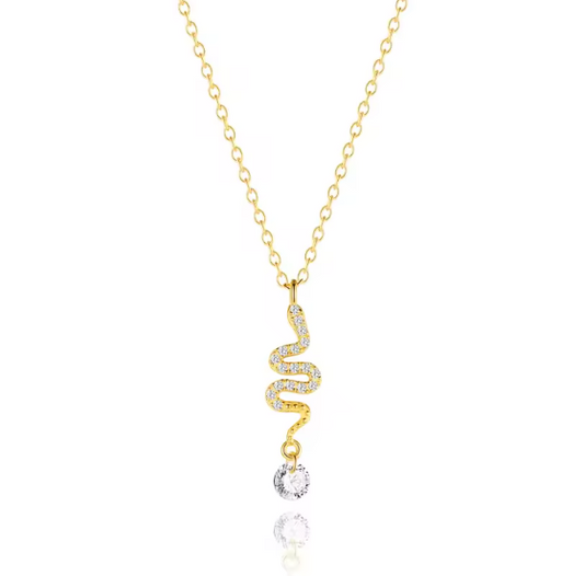 Snake Drop Crystal Necklace