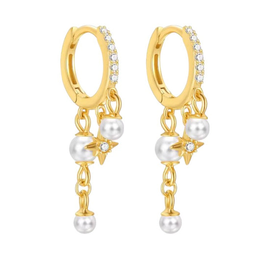Dangling Pearls & North Star Hoop