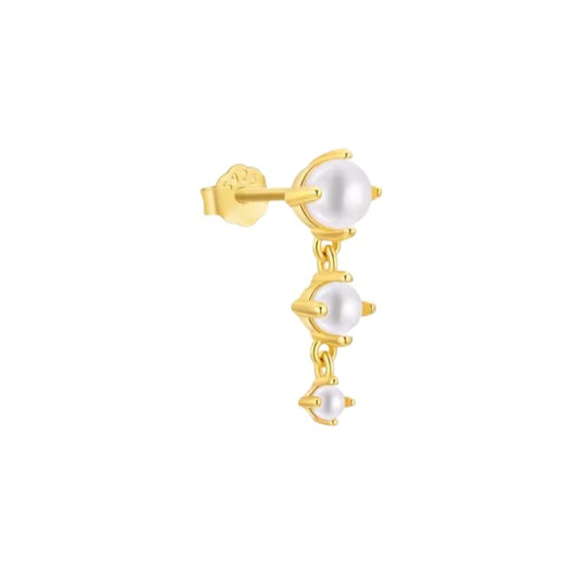 Triple Pearls Stud