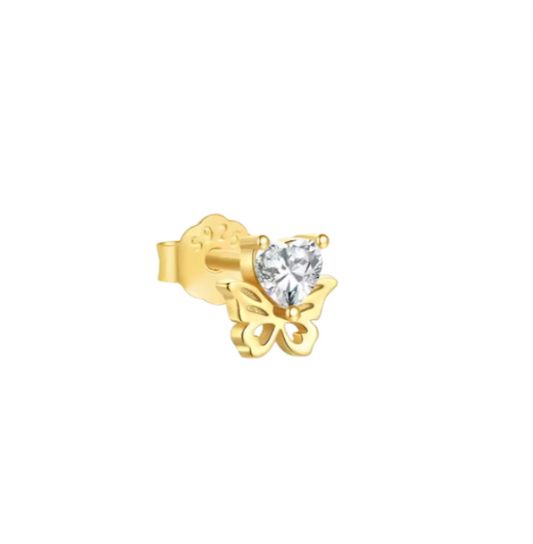 Heart Butterfly Stud