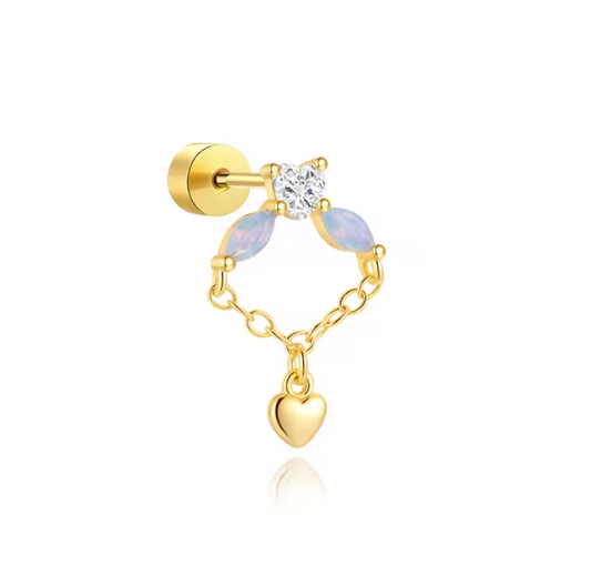 Aurora Drop Heart Stud