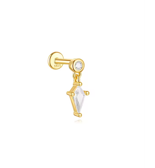Circle Drop Rhombus Stud