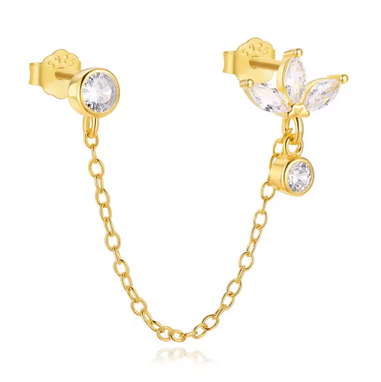 Lotus Drop on Chain Earring