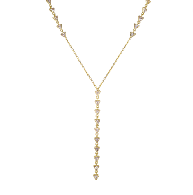 Multi Triangle Stones Lariat Necklace