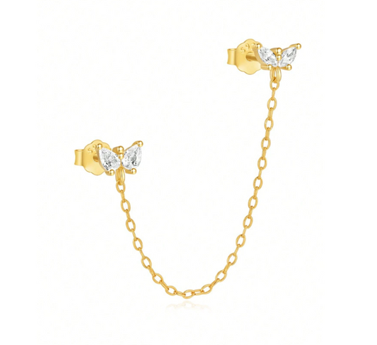 Chain on Butterflies Stud