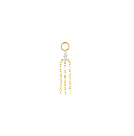 Marquise Triple Tassle Chains Charm