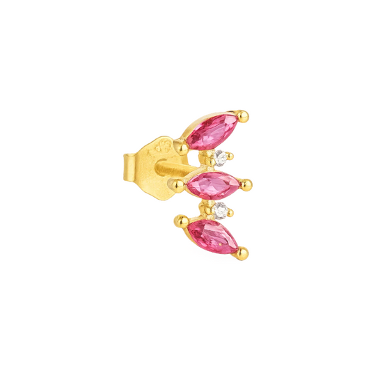 Triple Marquise Mini Circles Stud Earring