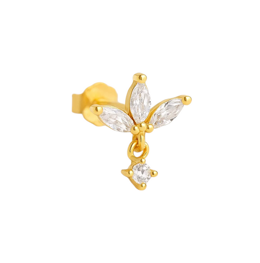 Trio Petals Drop Circle Stud