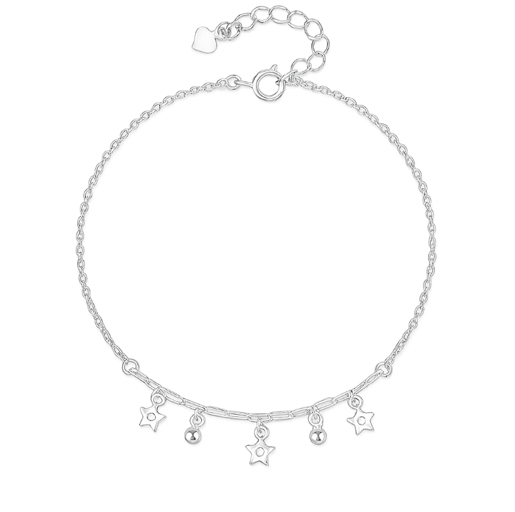 Dangling Stars Charms Paperclip Anklet