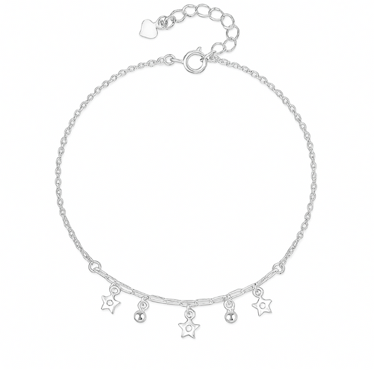 Dangling Stars Charms Paperclip Anklet