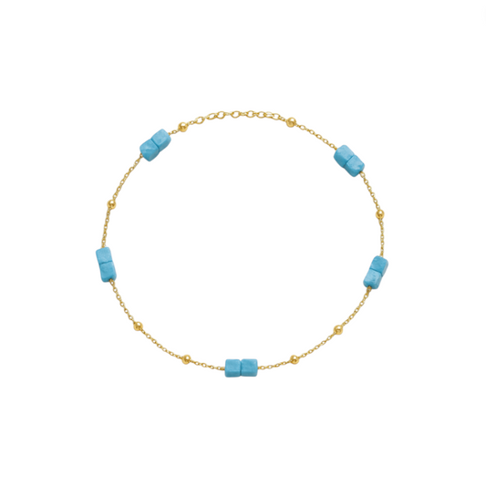 Multi Blue Cubes Anklet