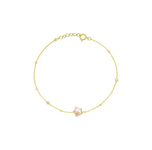 Pearl Rock Star Golden Circles Anklet